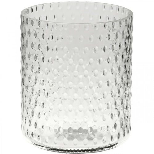 Glasslykt, blomstervase, rund glassvase Ø11,5cm H13,5cm