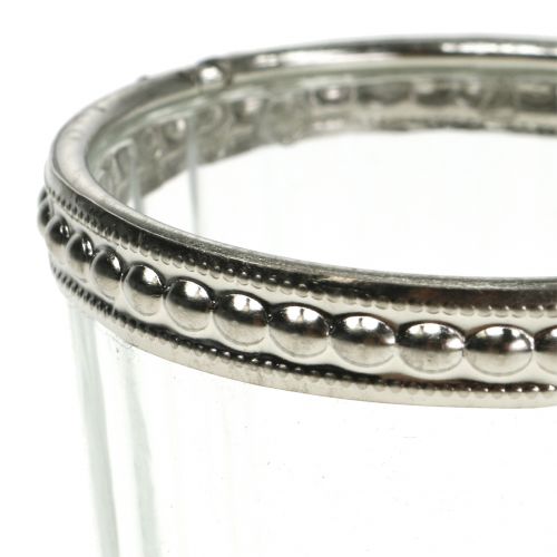 Floristik24 Telysglass antikk med metallkant Ø6cm H6cm 4stk