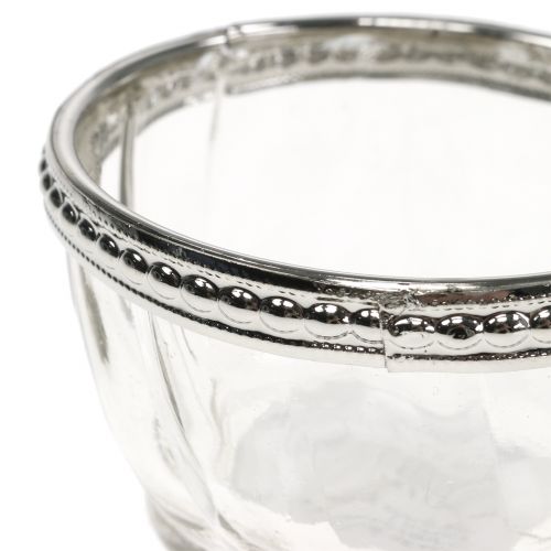 Floristik24 Telysglass antikk med metallkant Ø7cm H4cm