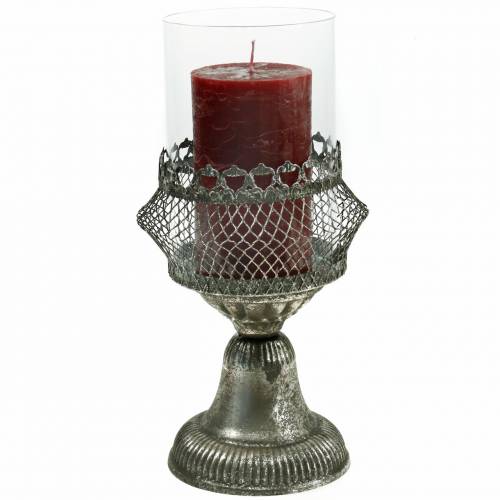 Floristik24 Lanterne antikt glass og metall Ø14cm H27cm