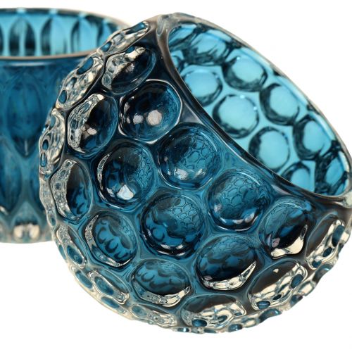 Floristik24 Glasslykter mørkeblå Ø8cm H6cm 2stk