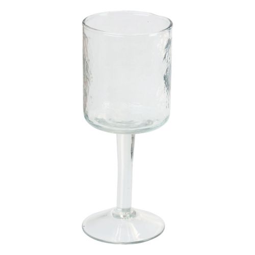 Glasslykt med sokkel, rund telysholder i glass Ø8cm H20cm