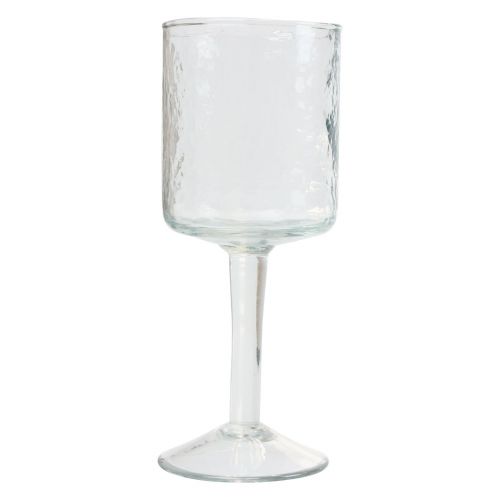 Floristik24 Glasslykt med sokkel, rund telysholder i glass Ø8cm H20cm