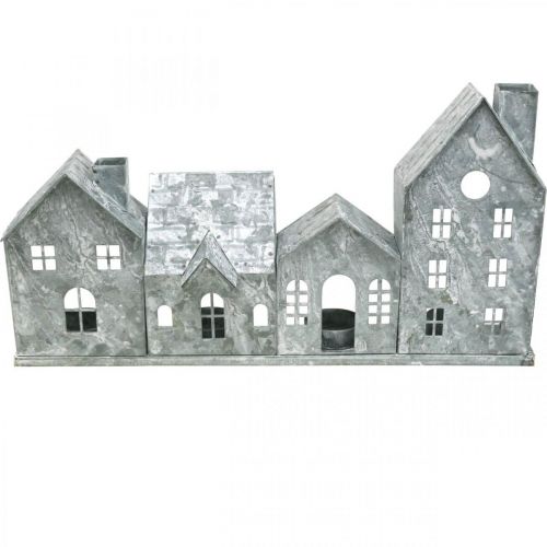 Floristik24 Lyshus, metalllykt, vindusdekor, advent, sølv shabby chic L37,5cm H20cm