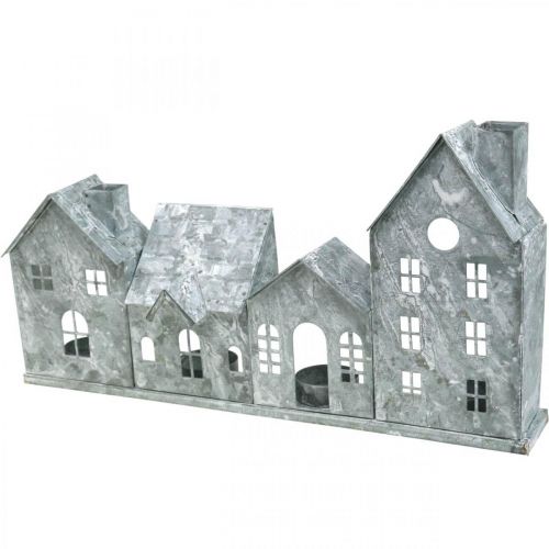 Floristik24 Lyshus, metalllykt, vindusdekor, advent, sølv shabby chic L37,5cm H20cm