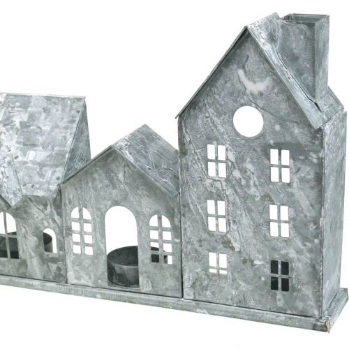 Floristik24 Lyshus, metalllykt, vindusdekor, advent, sølv shabby chic L37,5cm H20cm