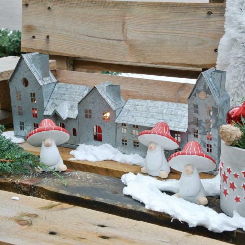 Floristik24 Husrekke, metalldekor for belysning, adventsdekorasjon, lanterne sølv L52cm H20cm