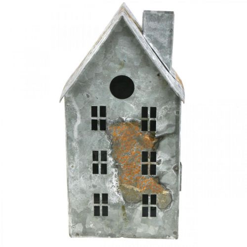 Floristik24 Lanternehus metall shabby chic vasket hvit, rust H20cm