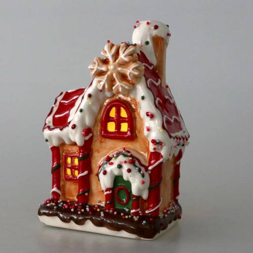 Floristik24 Lykt Knusperhaus Bisquit, hvit H16cm