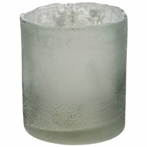 Glasslykt grå frostet Ø8,5cm H9,5cm