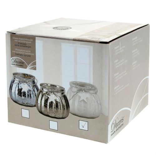 Floristik24 Hvit lykt med LED-lys Ø11cm H10cm