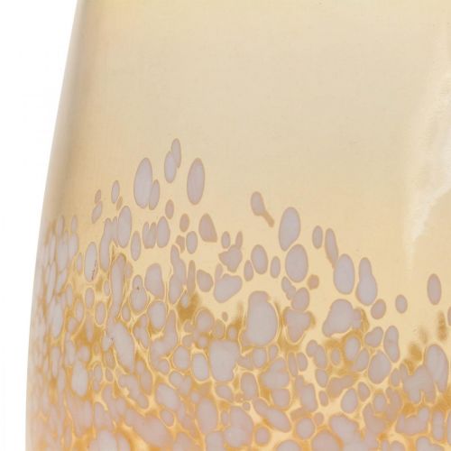 gjenstander Lyktglass telysholder glassdekor brun hvit Ø10cm