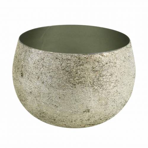 Floristik24 Dekorativ bolle champagne metall Ø17cm H11.5cm