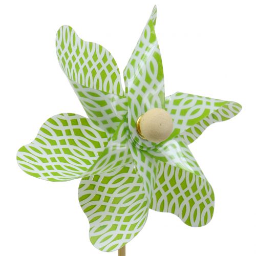 Floristik24 Vindmølle Mini Grønn-Hvit Ø9cm 12p