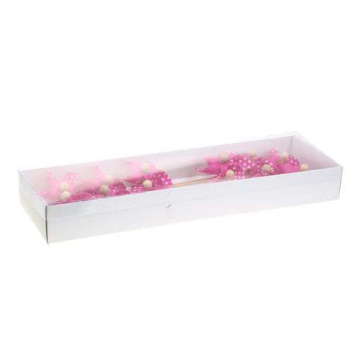 Floristik24 Dekorativ vindmølle med prikker rosa Ø8cm 12p