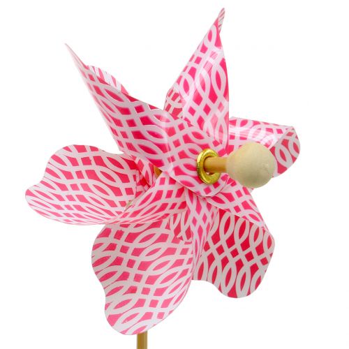 Floristik24 Vindmølle mini rød-hvit Ø9cm 12stk