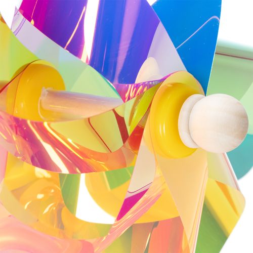 Floristik24 Vindmøllebalkong, fargerikt blikkfang, sommerhagedekorasjon, 75 cm