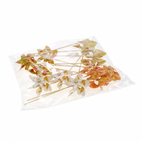 Floristik24 Dekorative vindmøller med høstbladmotiv oransje / hvit / grønn L27,5 Ø22cm 12stk