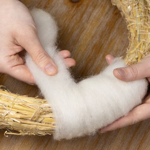 gjenstander Ulsnor, hvitt ullbånd, 2 m, dekorativ ull til håndarbeid og innpakning