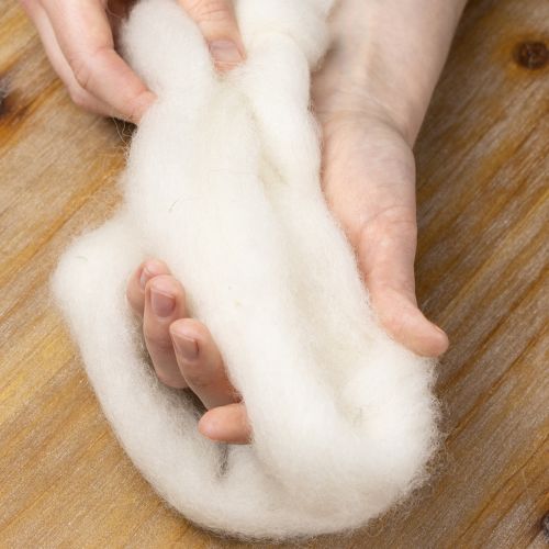 gjenstander Ulsnor, hvitt ullbånd, 2 m, dekorativ ull til håndarbeid og innpakning