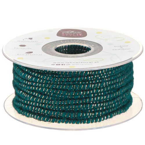 gjenstander Ulltråd med filtsnor ullsnor turkisgull Ø5mm 33m