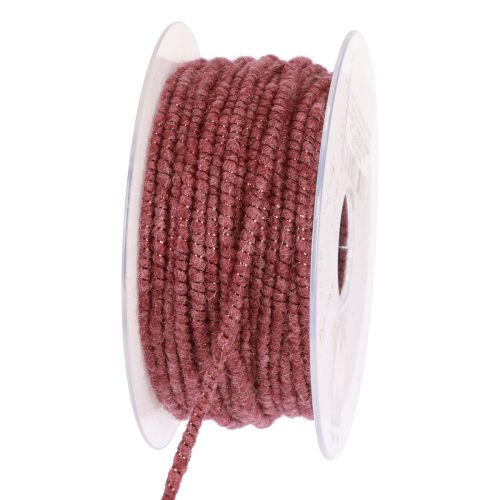 Floristik24 Ulltråd med trådfiltsnor glimmer lilla Ø5mm 33m