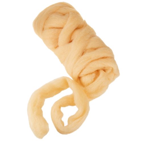 gjenstander Ullbånd, kremoransje, 10 m ull til kranser og arrangementer