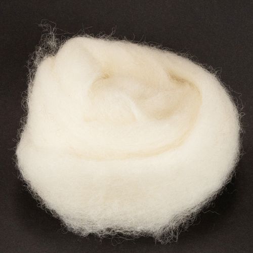 Hvitt ullbånd, 2 m, dekorativ ull til hobby og innpakning