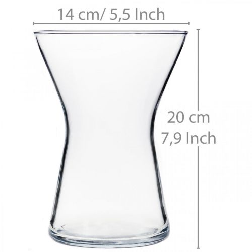 Floristik24 Vase i X-glass klar Ø14cm H19cm