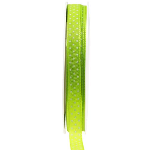 gjenstander Gavebånd prikkete pyntebånd mai grønn 10mm 25m