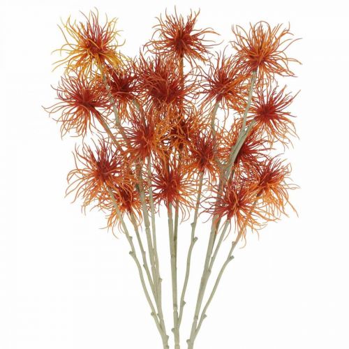 Floristik24 Xanthium kunstig blomst høstdekorasjon appelsin 6 blomster 80cm 3stk