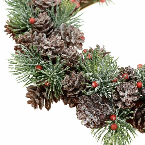 Floristik24 Kjeglekrans snødekt Ø23cm