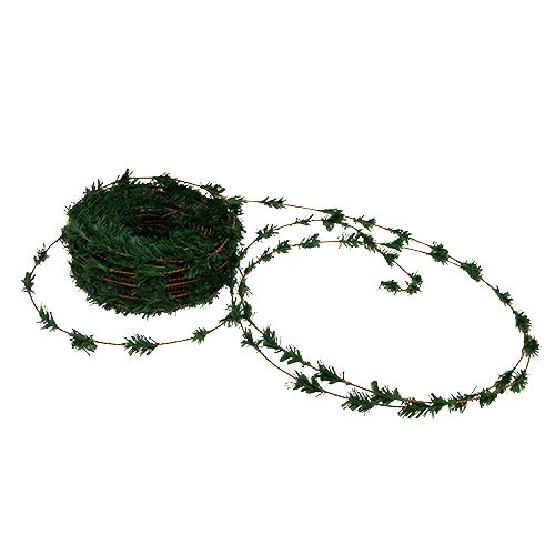 Floristik24 Cedar krans mini grønn med wire 27m