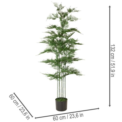 Kunstig bambustre, grønt, 132 cm, stueplante | Floristik24.no