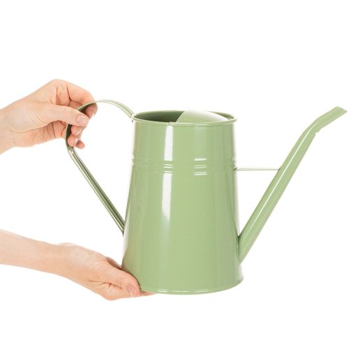 Vintage vannkanne i metall til innendørs bruk, mintgrønn, 1,7 l, dekorativ vase, retro design, H23 cm | Floristik24.no