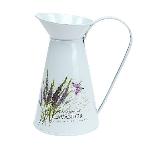 Floristik24 Sink mugge med lavendel motiv hvit H 22cm 1p
