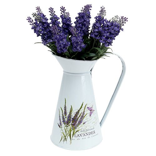 Floristik24 Sink mugge med lavendel motiv hvit H 22cm 1p