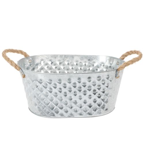 Oval sinkskål med tauhåndtak, 27 cm x 17,5 cm, H12 cm kjøpe | Floristik24.no