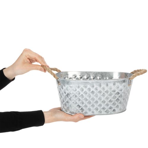 Oval sinkskål med tauhåndtak, 27 cm x 17,5 cm, H12 cm | Floristik24.no