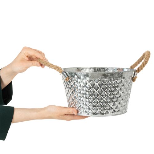 Rund sinkskål med tauhåndtak Ø25cm H14cm | Floristik24.no