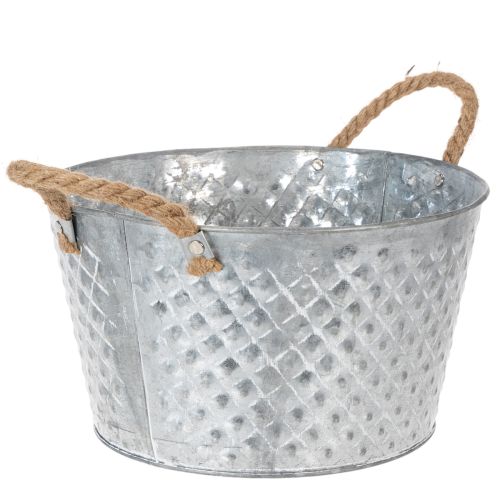 Rund sinkskål med tauhåndtak Ø28cm H16cm | Floristik24.no
