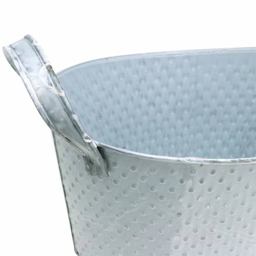 Sinkskål oval lys grå vasket 27x18cm H12cm | Floristik24.no
