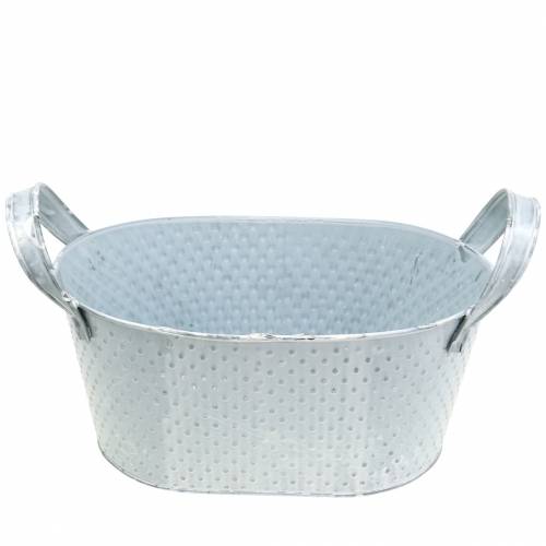 Sinkskål oval lys grå vasket 27x18cm H12cm | Floristik24.no