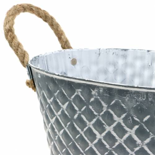 Floristik24 Sinkskål diamant med tauhåndtak oval 32cm H15cm