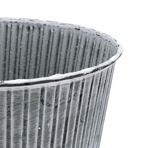 Floristik24 Sinkpotte grå med striper Ø22cm H21cm