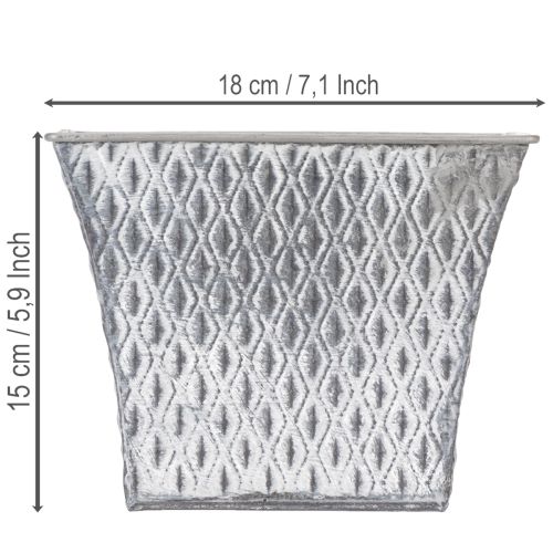 Sinkpotte med diamantmønster, H15 cm | Floristik24.no