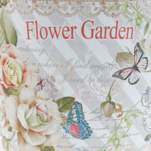 Floristik24 Blomsterpotte metall roser sommer dekorasjon plantekasse Ø15cm H15,5cm