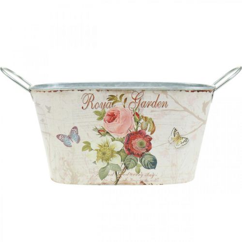 Floristik24 Sinkpotte, metallkar med håndtak, plantepioner L21cm H11cm