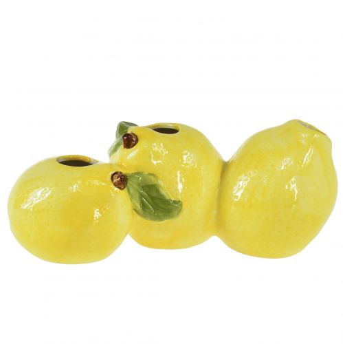 Floristik24 Sitron dekorativ vase keramikk 3 åpninger 21,5x11x8cm