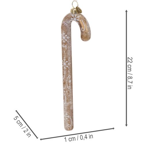 Glasspynt i sukkerrør, nostalgisk juletrepynt, 22 cm | Floristik24.no